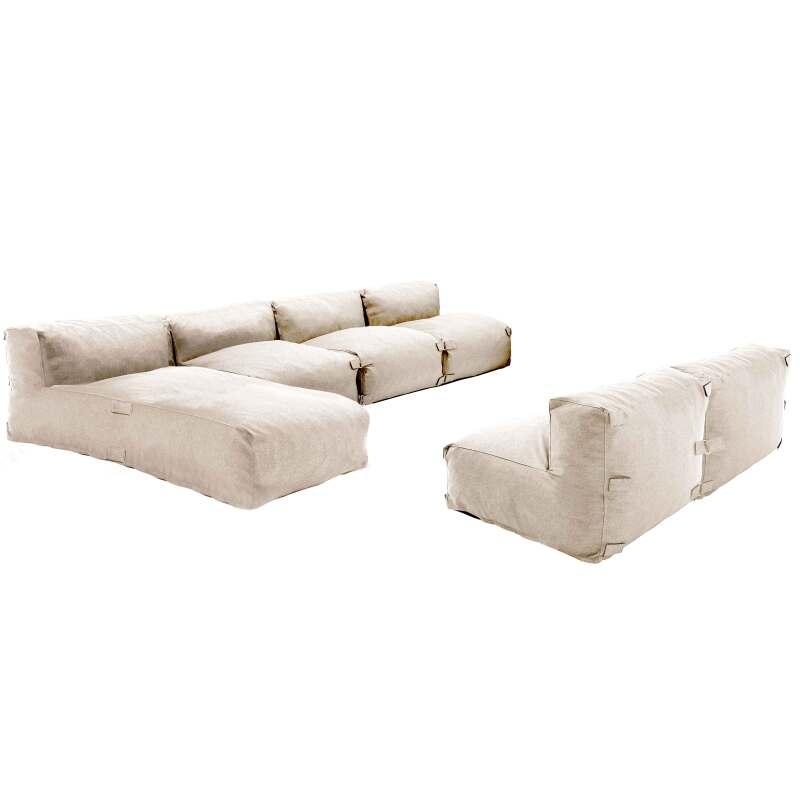 Divano modulare da esterno con 5 poltrone e 1 chaise longue