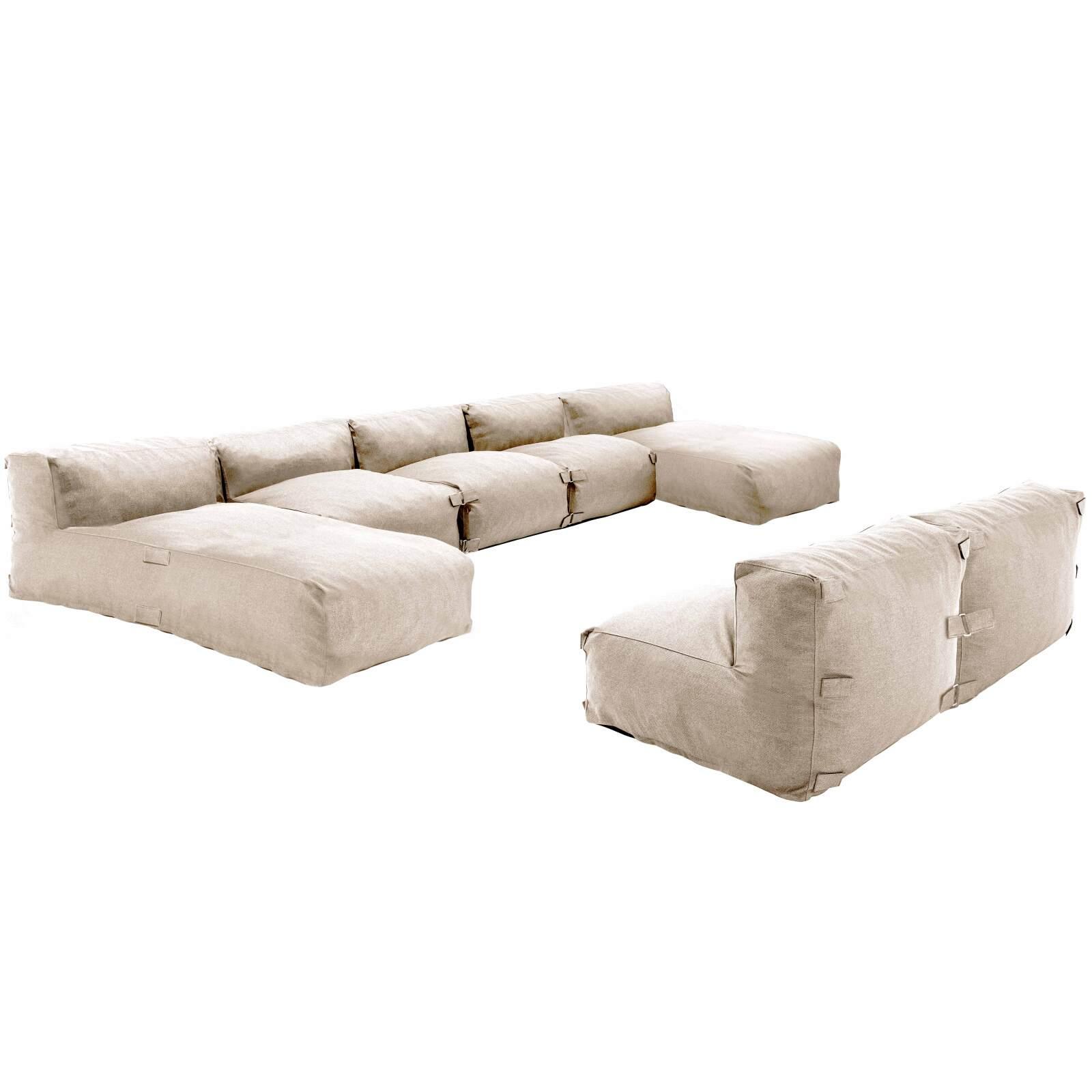 Divano modulare da esterno con 5 poltrone e 2 chaise longue