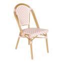 Sedia da giardino in stile bistrot parigino in alluminio e rattan sintetico