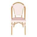 Sedia da giardino in stile bistrot parigino in alluminio e rattan sintetico