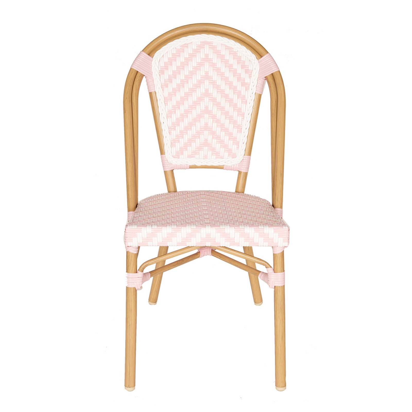 Sedia da giardino in stile bistrot parigino in alluminio e rattan sintetico