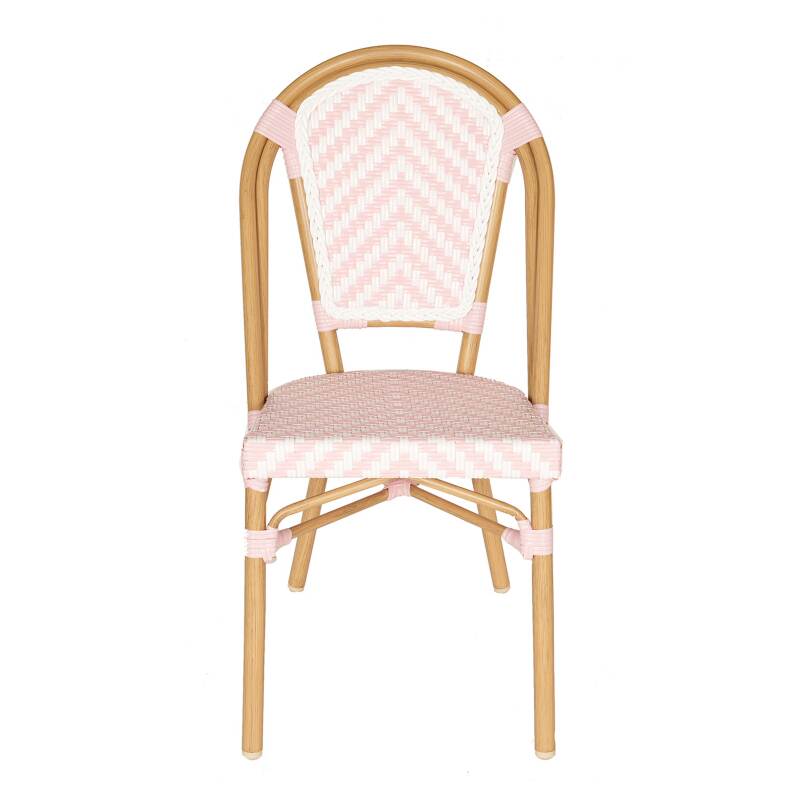 Sedia da giardino in stile bistrot parigino in alluminio e rattan sintetico (2/5)