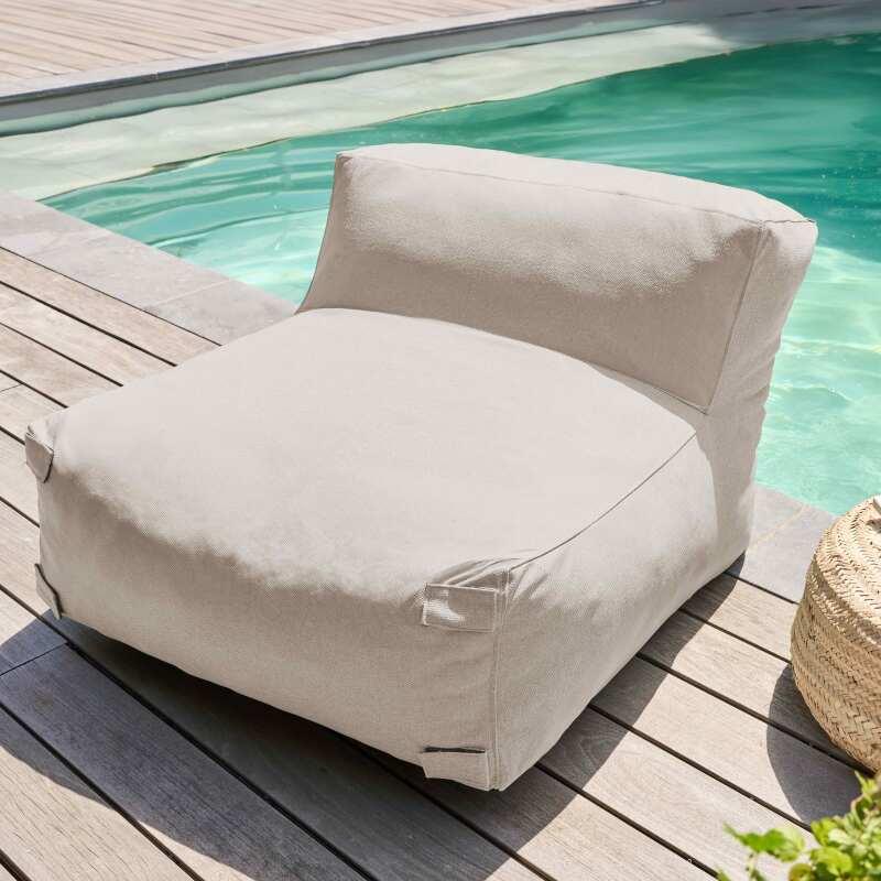 Divano modulare da esterno con 1 poltrona e 1 chaise longue (3/6)