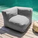 Divano modulare da esterno con 3 poltrone, 1 poltrona angolare, 1 chaise longue e 1 pouf