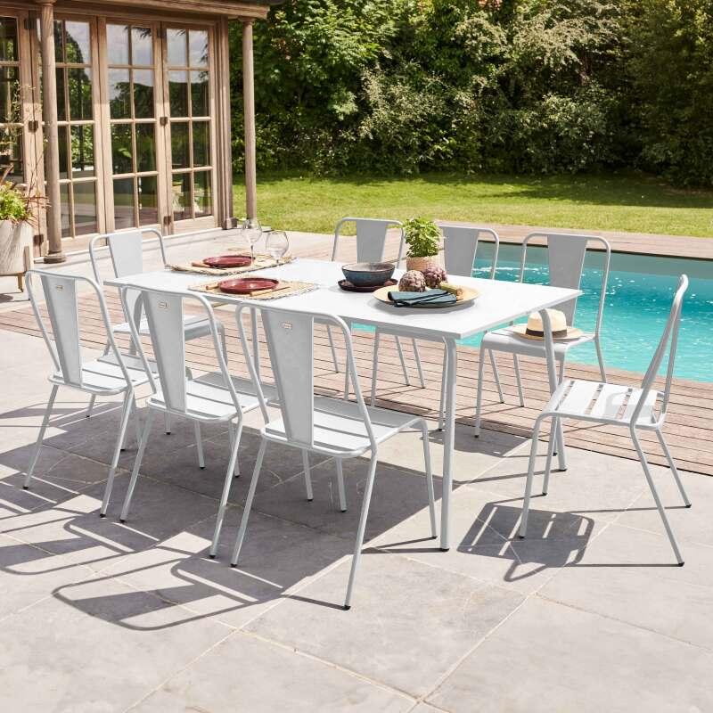 Tavolo da giardino (180 x 90 x 72 cm) in metallo di design (6/7)