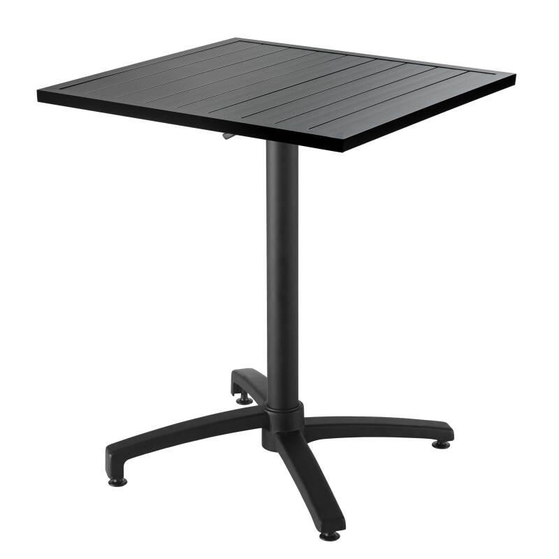 Tavolo da giardino bistrot grigio 70 x 70 cm e 4 sedie con braccioli in alluminio