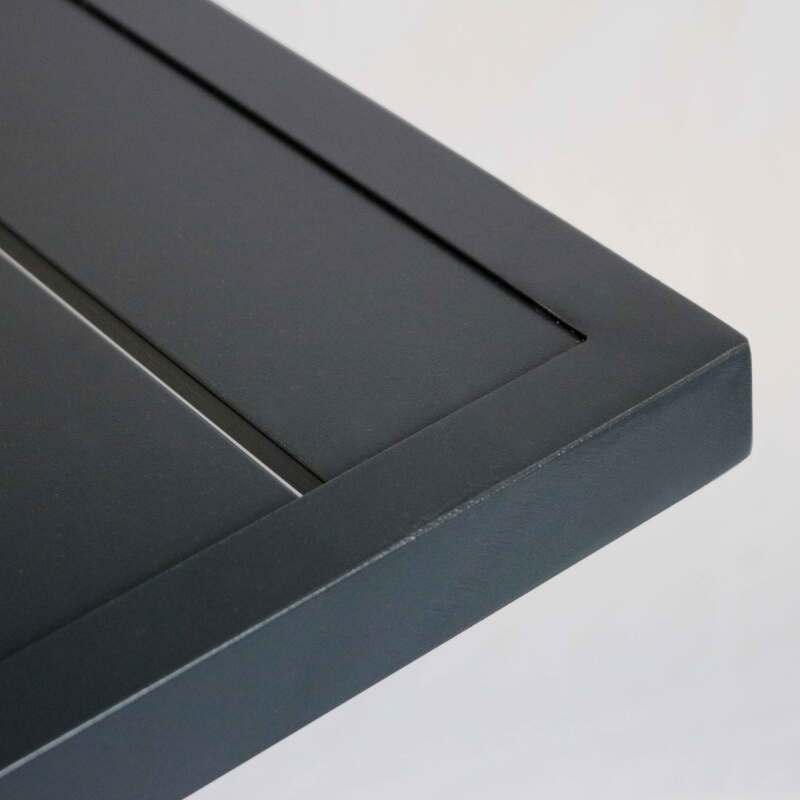 Tavolo da giardino bistrot grigio 70 x 70 cm e 4 sedie con braccioli in alluminio