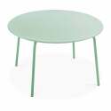 Tavolo da giardino rotondo Ø120 x 72 cm e 6 sedie con braccioli in metallo
