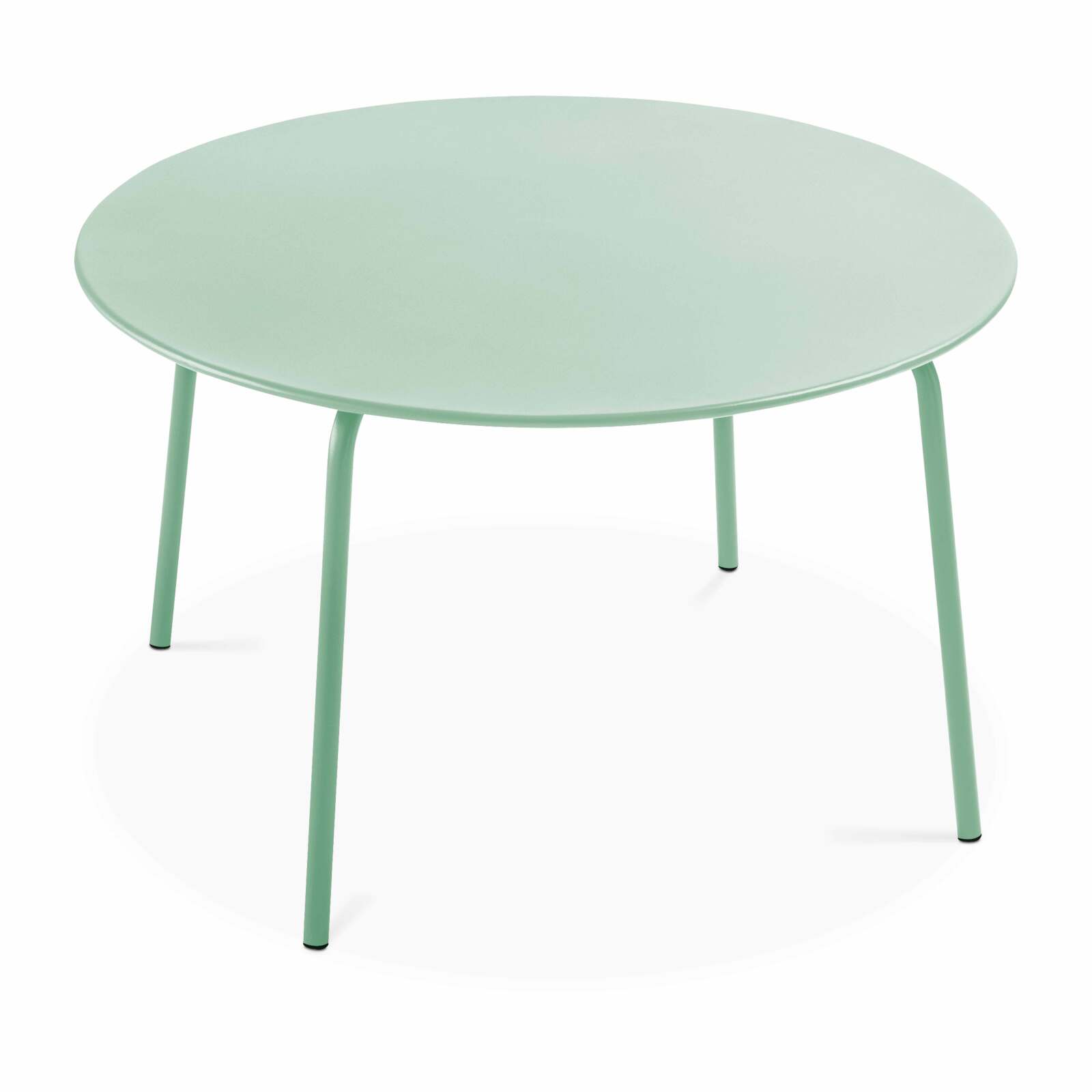 Tavolo da giardino rotondo Ø120 x 72 cm e 6 sedie con braccioli in metallo