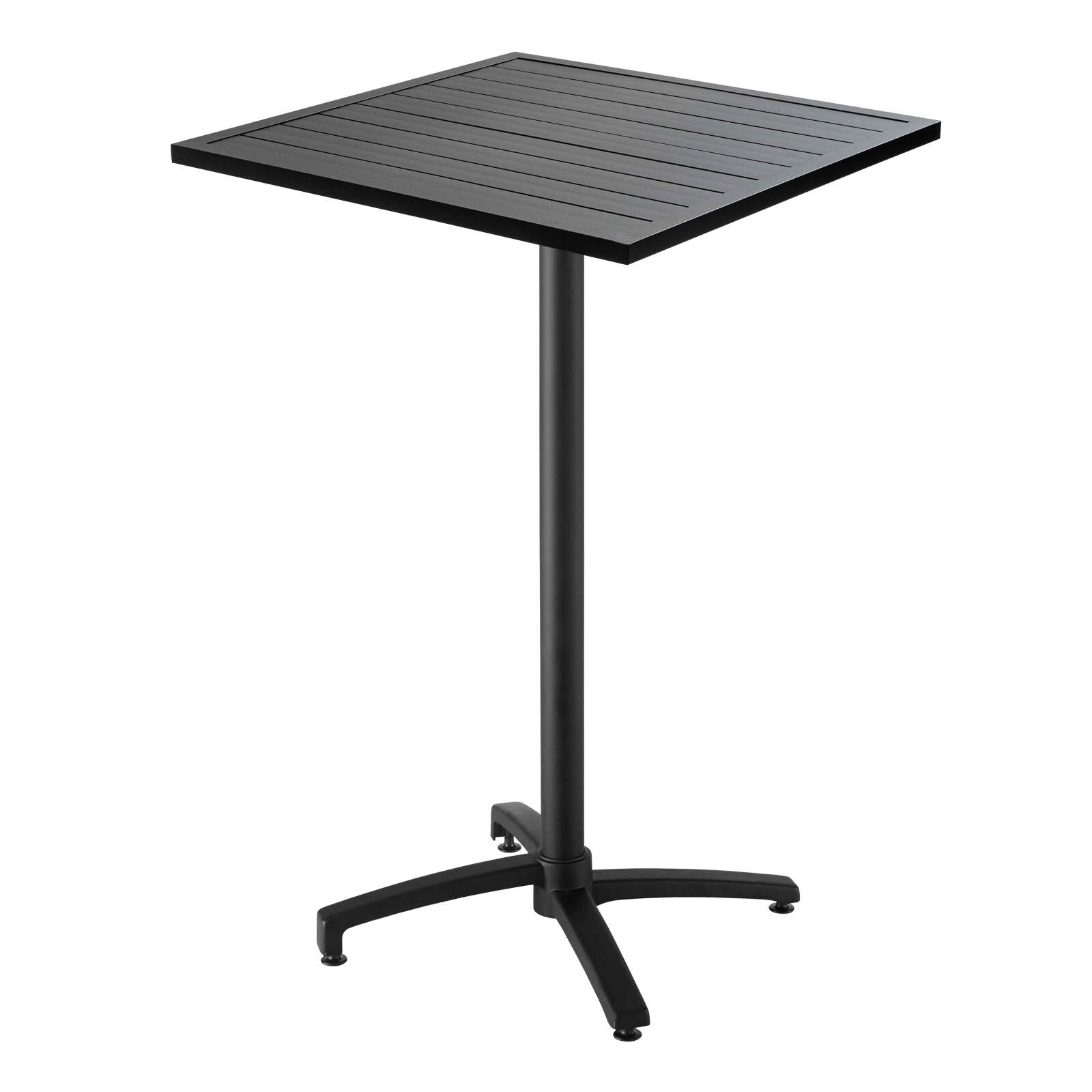 Tavolo alto da giardino grigio 60 x 60 cm e 2 seggioloni in alluminio