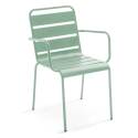 Tavolo da giardino rotondo Ø120 x 72 cm e 6 sedie con braccioli in metallo
