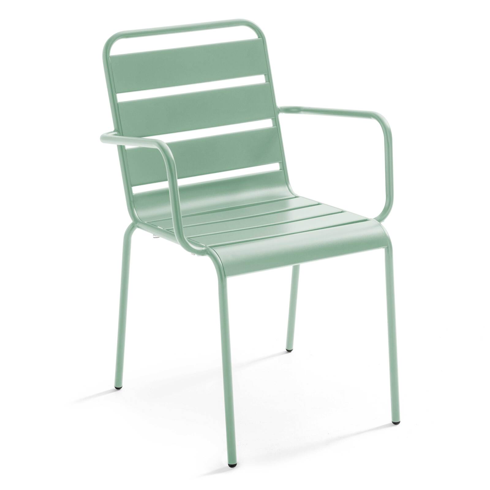 Tavolo da giardino rotondo Ø120 x 72 cm e 6 sedie con braccioli in metallo