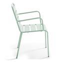 Tavolo da giardino rotondo Ø120 x 72 cm e 6 sedie con braccioli in metallo