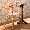 Sedia da giardino stile bistrot parigino in alluminio e rattan sintetico con braccioli