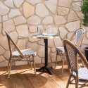 Sedia da giardino in stile bistrot parigino in alluminio e rattan sintetico