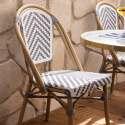 Sedia da giardino in stile bistrot parigino in alluminio e rattan sintetico