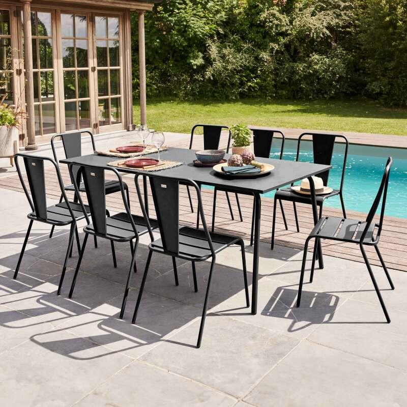 Tavolo da giardino (180 x 90 x 72 cm) in metallo di design