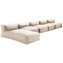 Divano modulare da esterno con 4 poltrone e 1 chaise longue