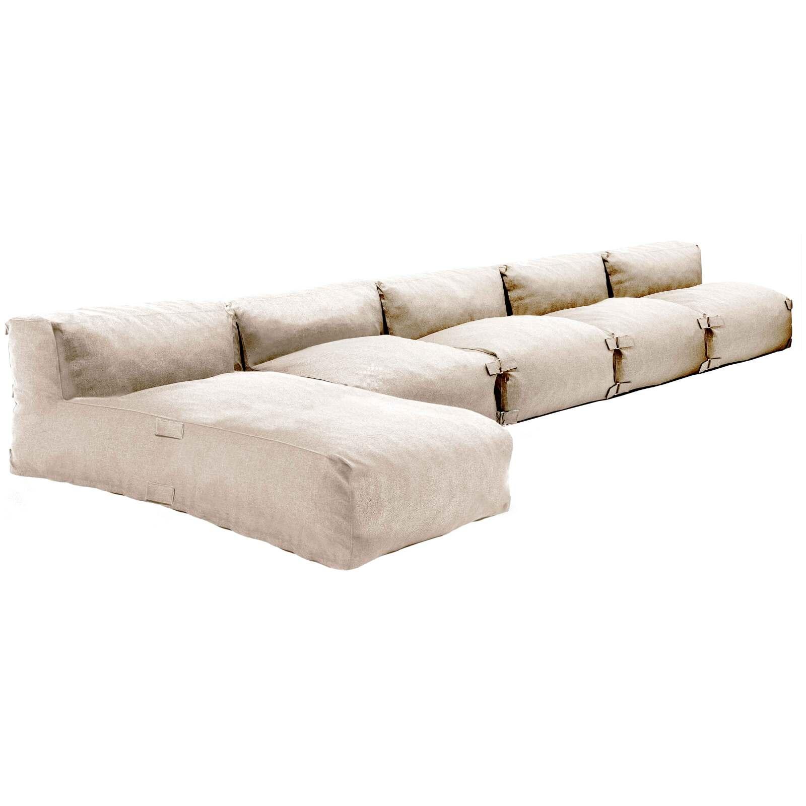 Divano modulare da esterno con 4 poltrone e 1 chaise longue