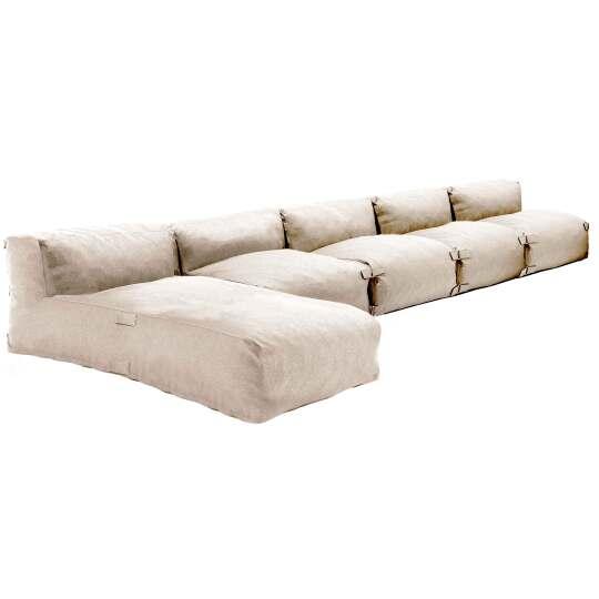 Mobile da giardino componibile con 4 poltrone e 1 chaise longue | Oviala