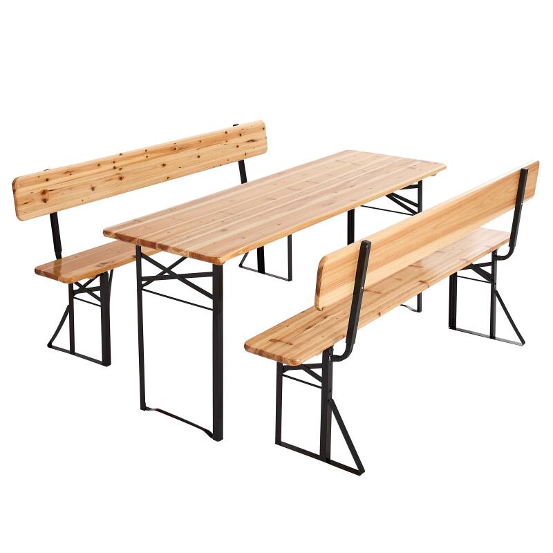 Set tavolo e panca da 180 cm con schienale