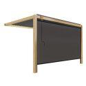 Pergola bioclimatica addossata 3 x 4 m in alluminio con decoro legno con 1 tenda