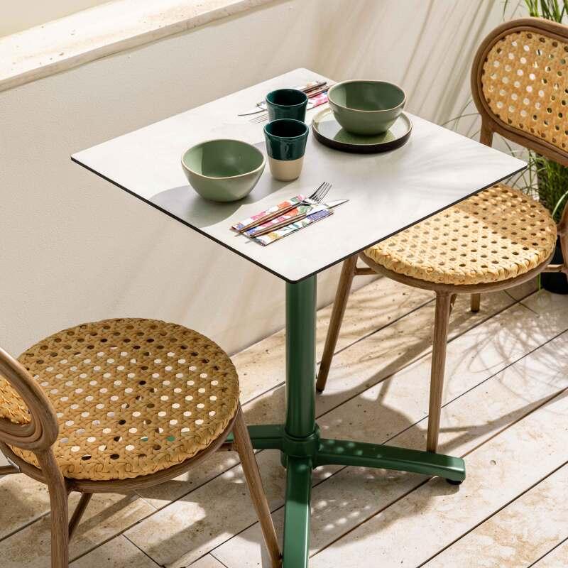 Sedia da giardino in alluminio e rattan sintetico