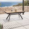 Tavolo da giardino rettangolare allungabile (187/250 x 90 x 77 cm) in alluminio ed effetto legno