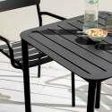 Tavolo da terrazza quadrato 70 x 70 cm e 4 sedie con braccioli in alluminio