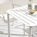 Tavolo da terrazza quadrato 70 x 70 cm e 4 sedie con braccioli in alluminio