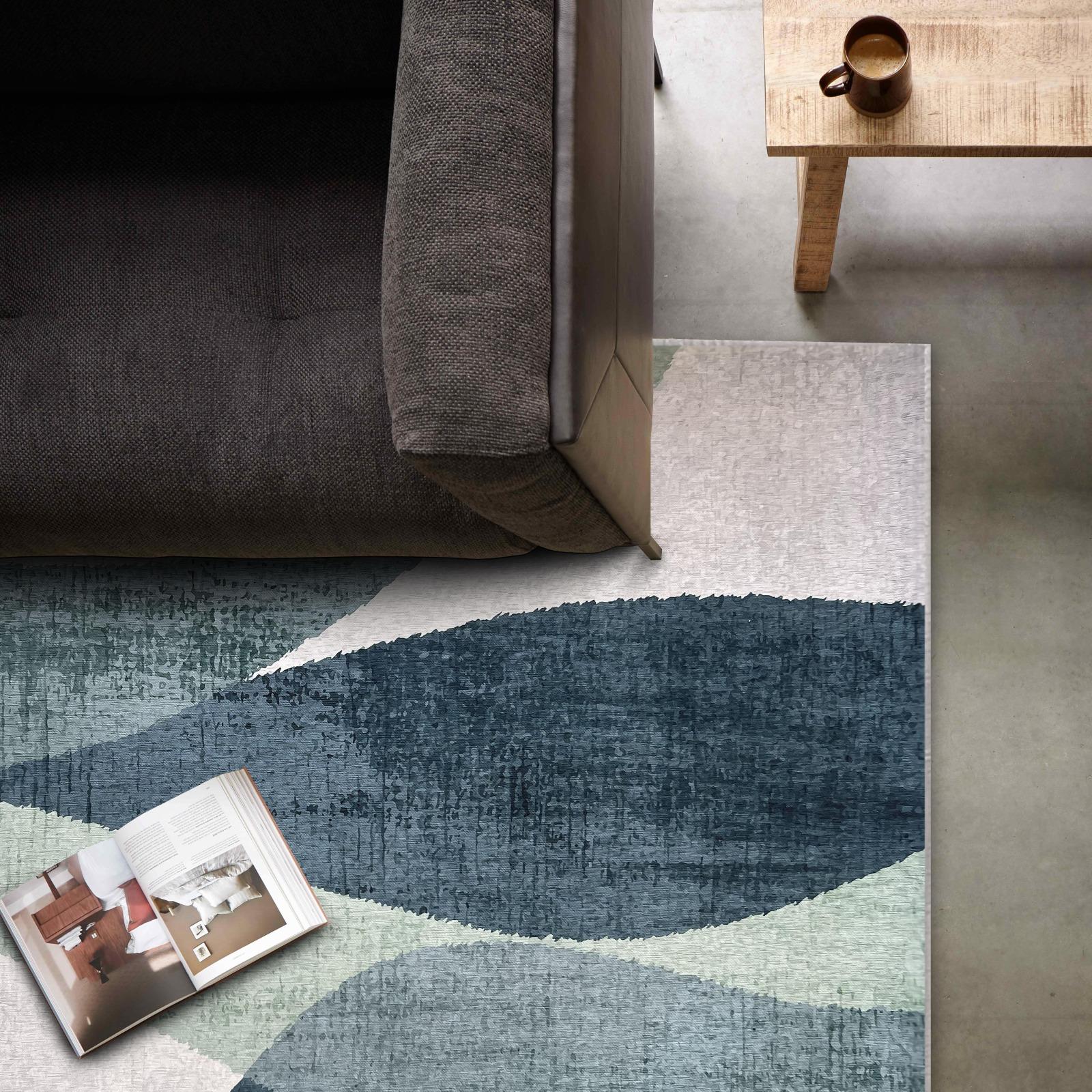 Tappeto rettangolare in ciniglia di poliestere a pelo corto 