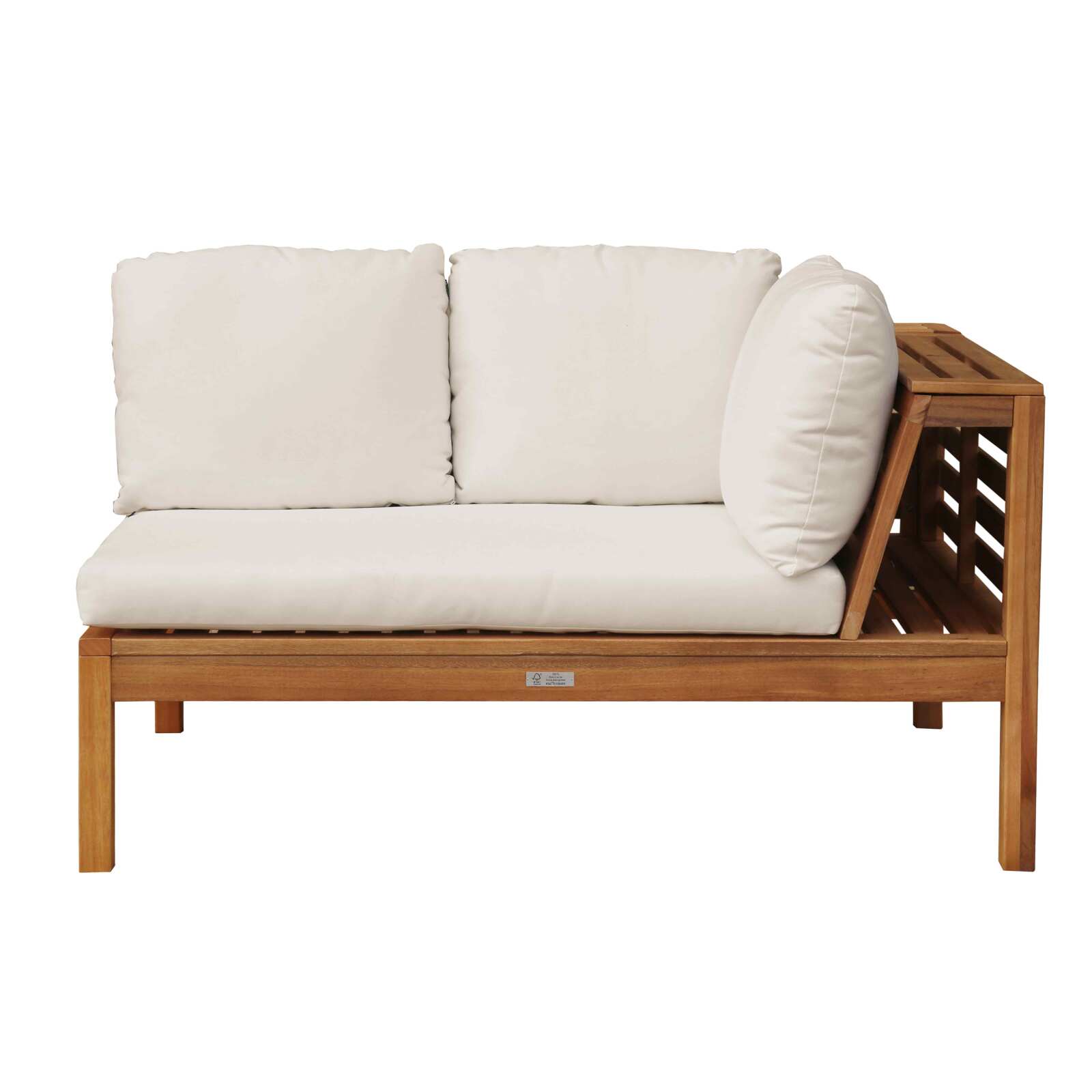 Divano da esterno basso dritto in legno di eucalipto FSC®