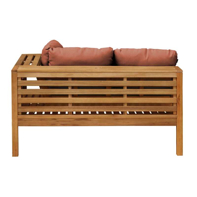 Divano da esterno basso dritto in legno di eucalipto FSC®