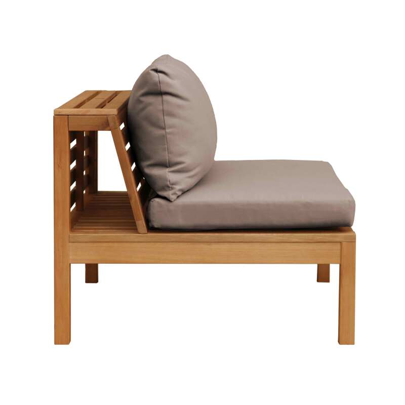 Salotto da giardino basso ad angolo per 4 persone con tavolo in legno di eucalipto FSC®