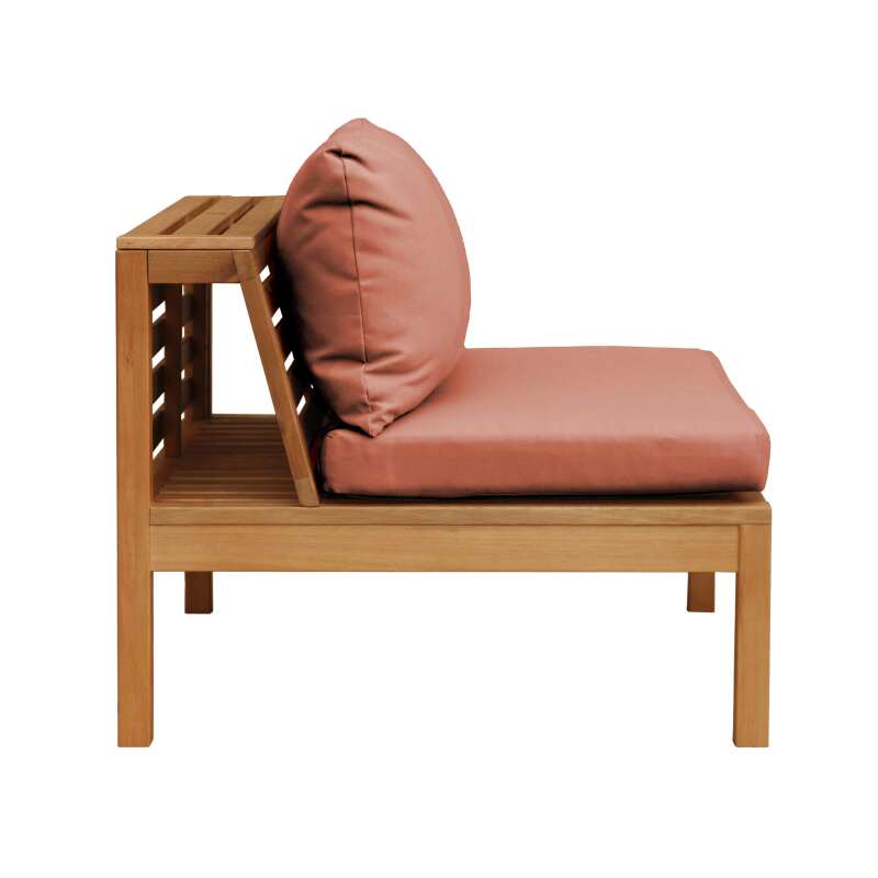 Salotto da giardino basso ad angolo per 4 persone con tavolo in legno di eucalipto FSC®