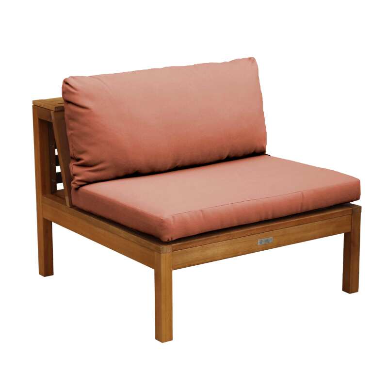 Salotto da giardino basso ad angolo per 4 persone con tavolo in legno di eucalipto FSC®