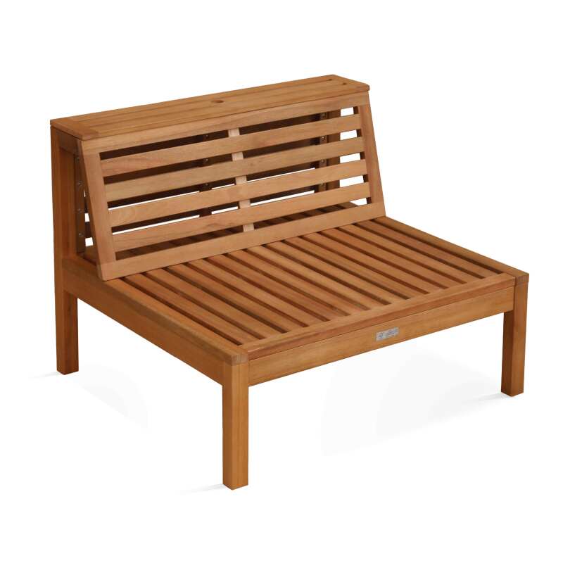 Salotto da giardino basso ad angolo per 4 persone con tavolo in legno di eucalipto FSC®
