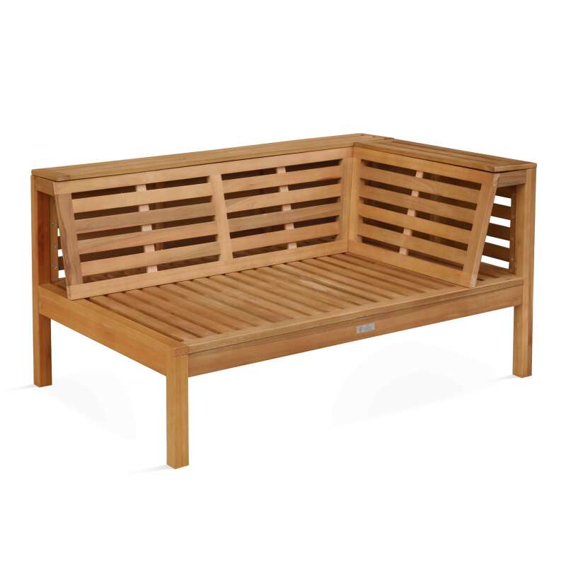 Salotto da giardino basso ad angolo per 4 persone con tavolo in legno di eucalipto FSC®