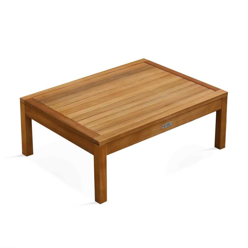 Salotto da giardino basso ad angolo per 4 persone con tavolo in legno di eucalipto FSC®