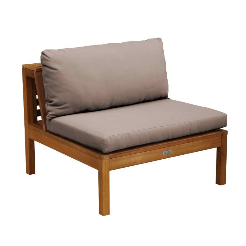 Salotto da giardino basso ad angolo a 5 posti con tavolo in legno di eucalipto FSC®