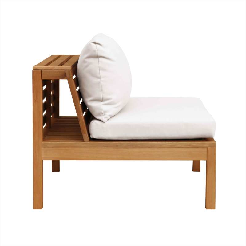 Salotto da giardino basso ad angolo a 5 posti con tavolo in legno di eucalipto FSC®