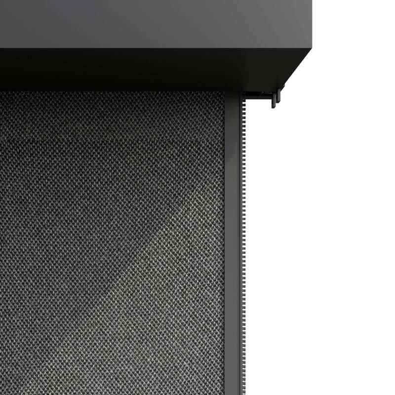 Pergola bioclimatica autoportante 4x3m motorizzata/illuminata effetto legno tetto in alluminio grigio con 1, 2 o 3 tende