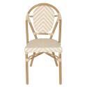 Sedia da giardino in stile bistrot parigino in alluminio e rattan sintetico