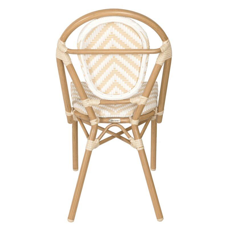 Sedia da giardino in stile bistrot parigino in alluminio e rattan sintetico