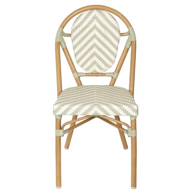 Sedia da giardino in stile bistrot parigino in alluminio e rattan sintetico (2/6)