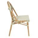 Sedia da giardino in stile bistrot parigino in alluminio e rattan sintetico