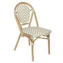 Sedia da giardino in stile bistrot parigino in alluminio e rattan sintetico