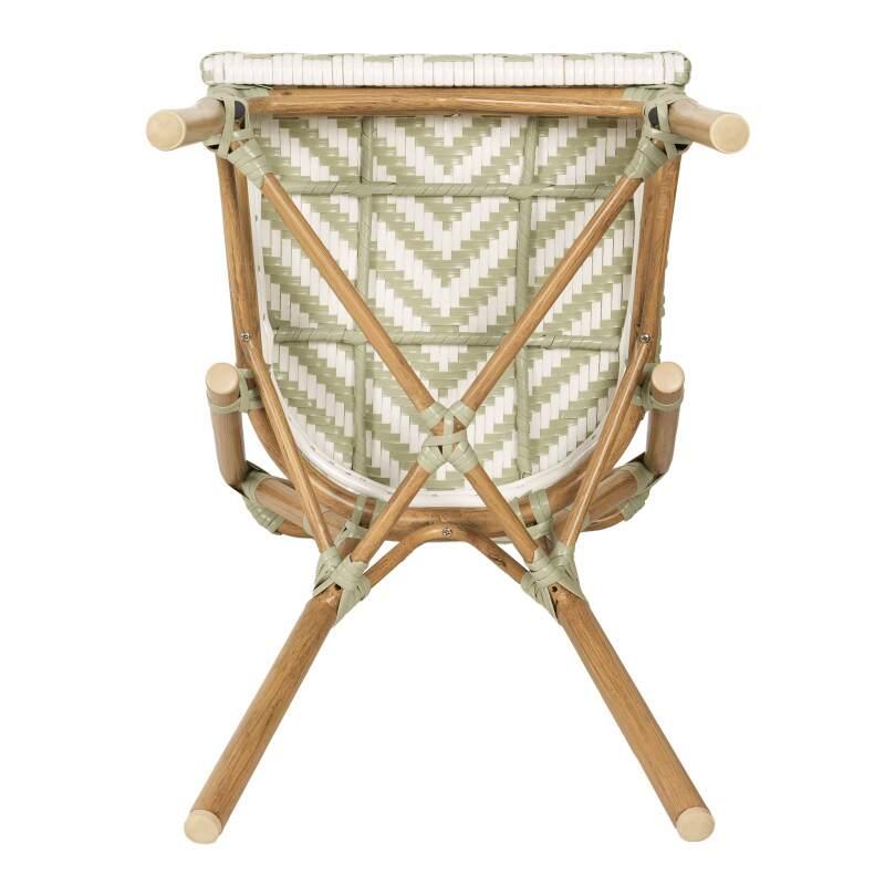 Sedia da giardino in stile bistrot parigino in alluminio e rattan sintetico (5/6)