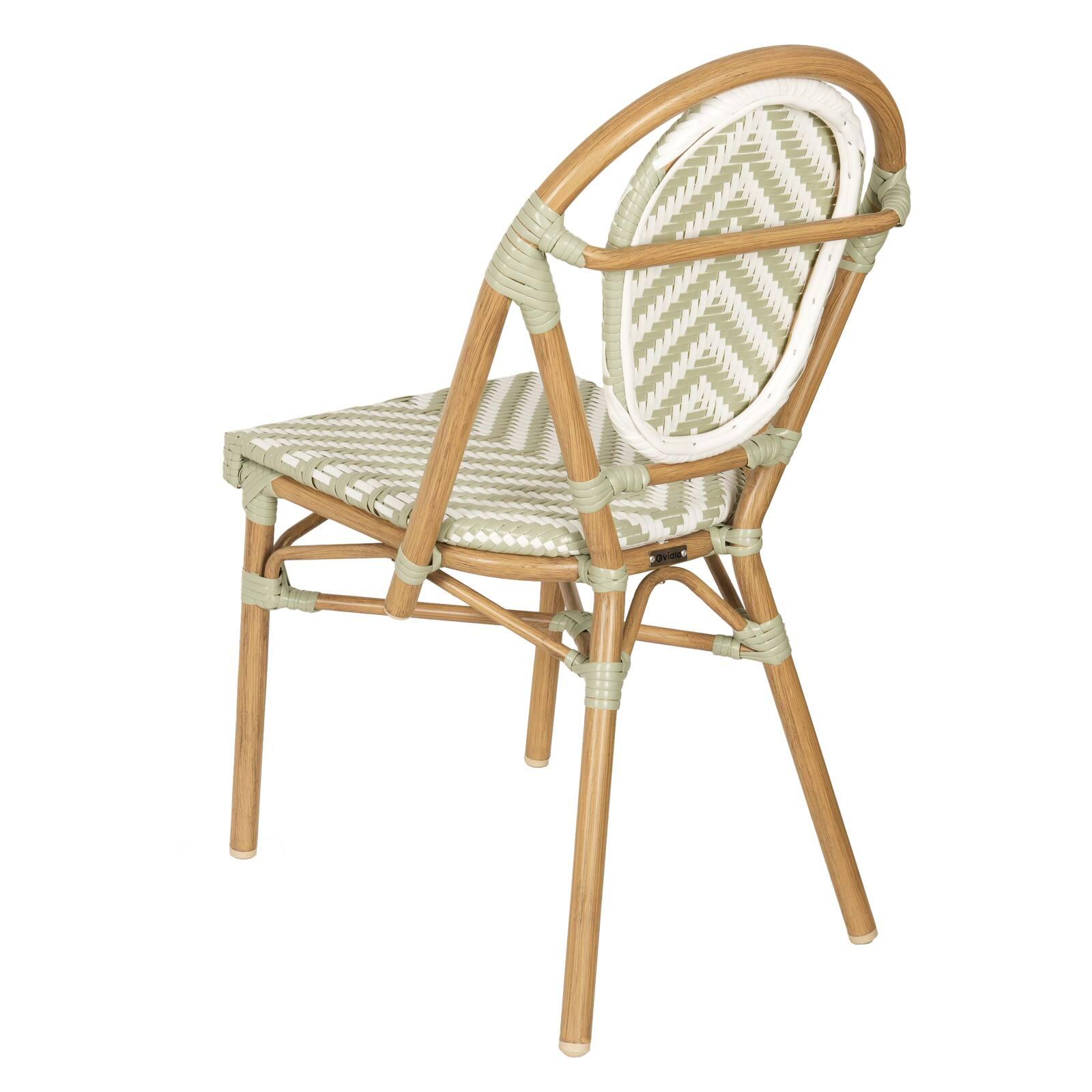 Sedia da giardino in stile bistrot parigino in alluminio e rattan sintetico