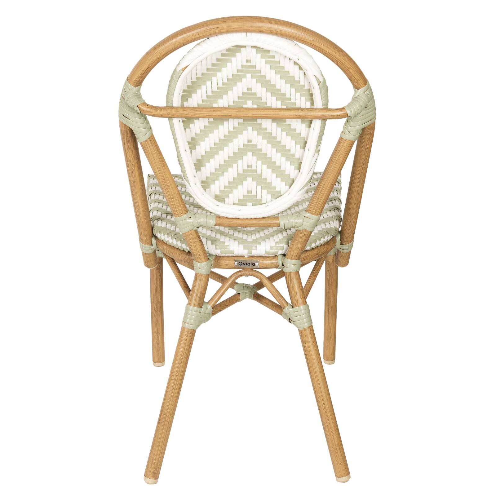 Sedia da giardino in stile bistrot parigino in alluminio e rattan sintetico